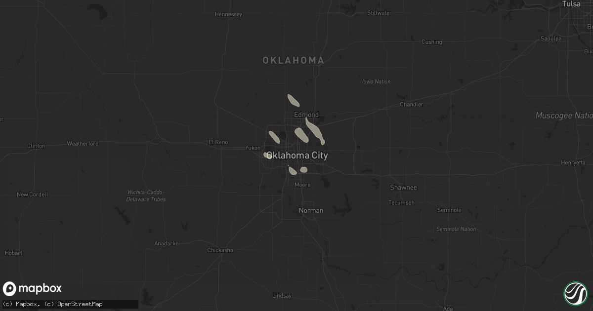 Hail map in Oklahoma City, OK on September 3, 2022