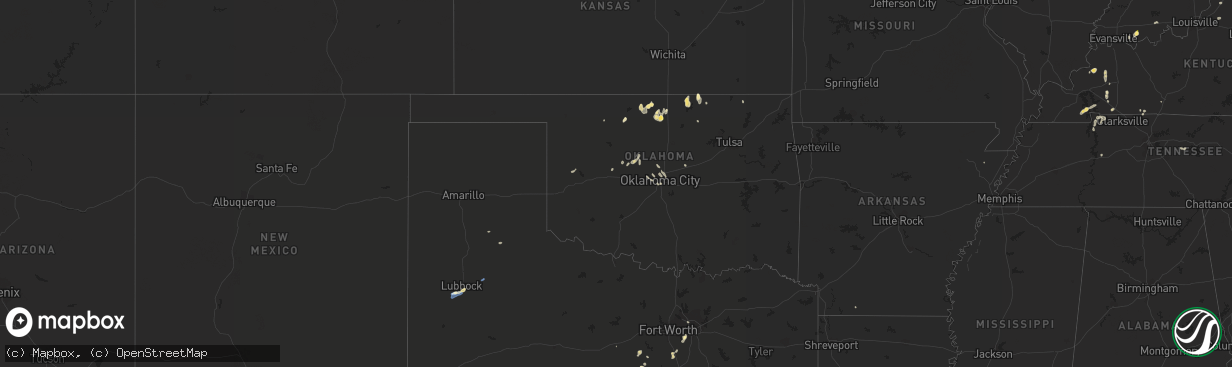 Hail map in Oklahoma on September 3, 2022