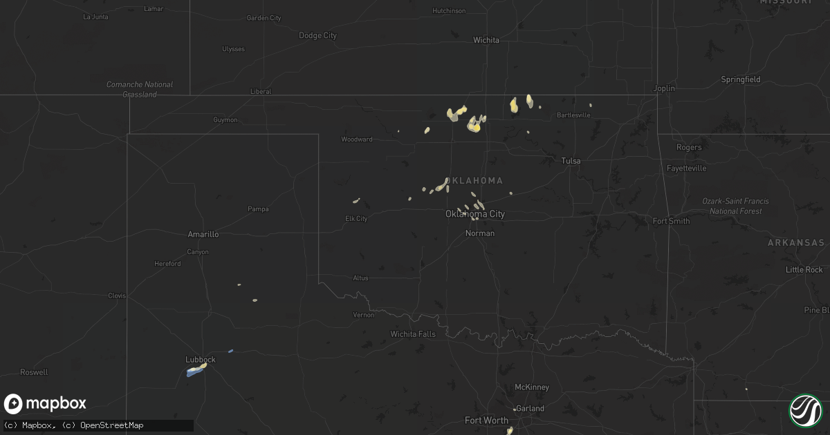 Hail map in Oklahoma on September 3, 2022