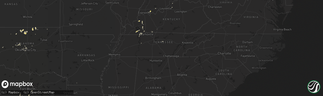 Hail map in Tennessee on September 3, 2022
