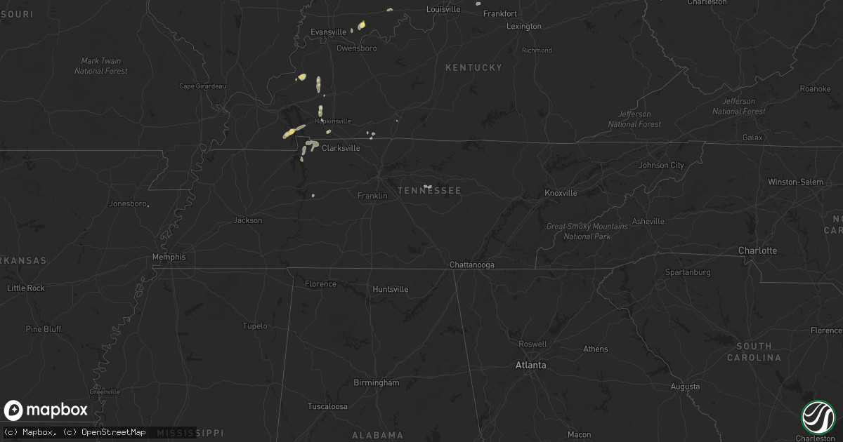 Hail map in Tennessee on September 3, 2022