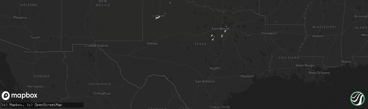 Hail map in Texas on September 3, 2022