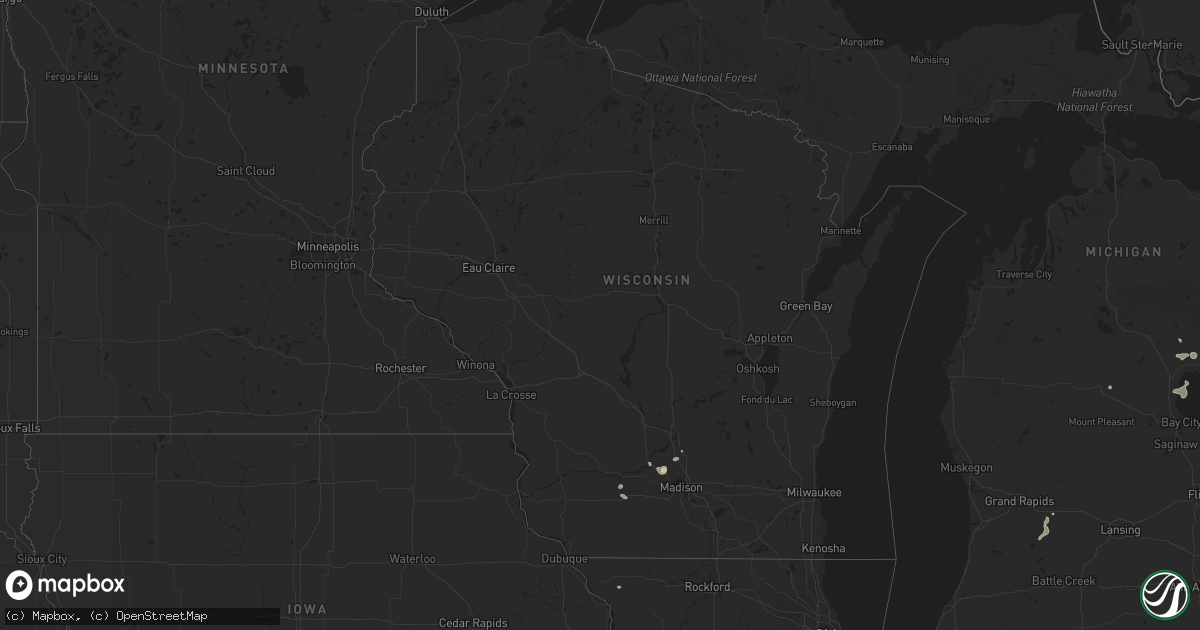 Hail map in Wisconsin on September 3, 2022