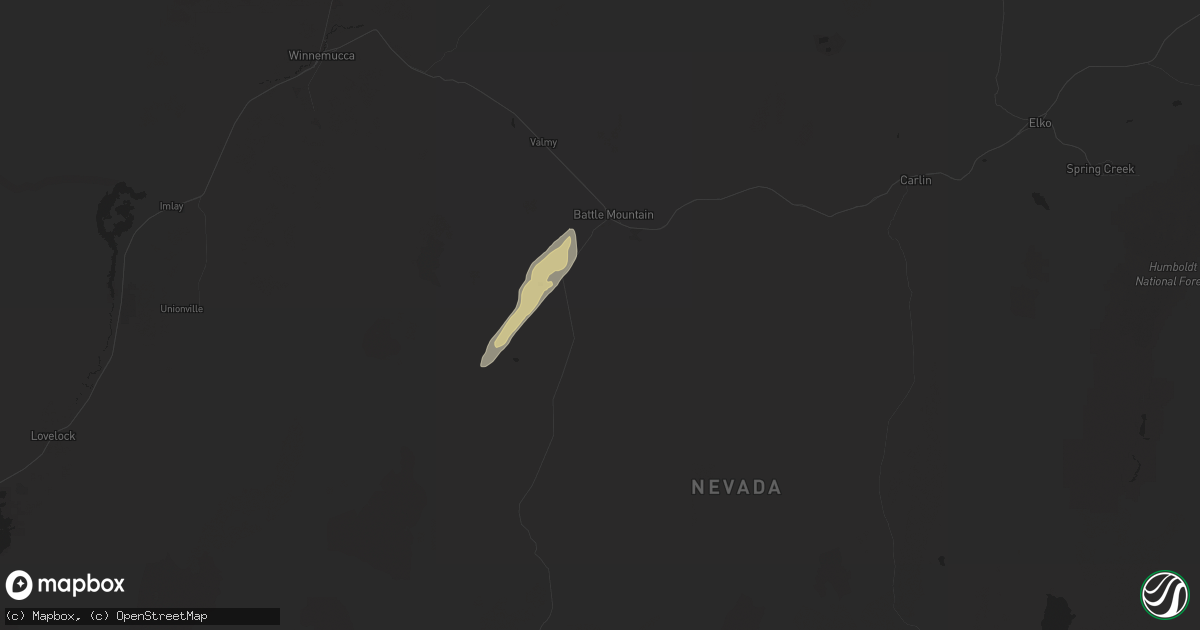 Hail map in Battle Mountain, NV on September 3, 2023
