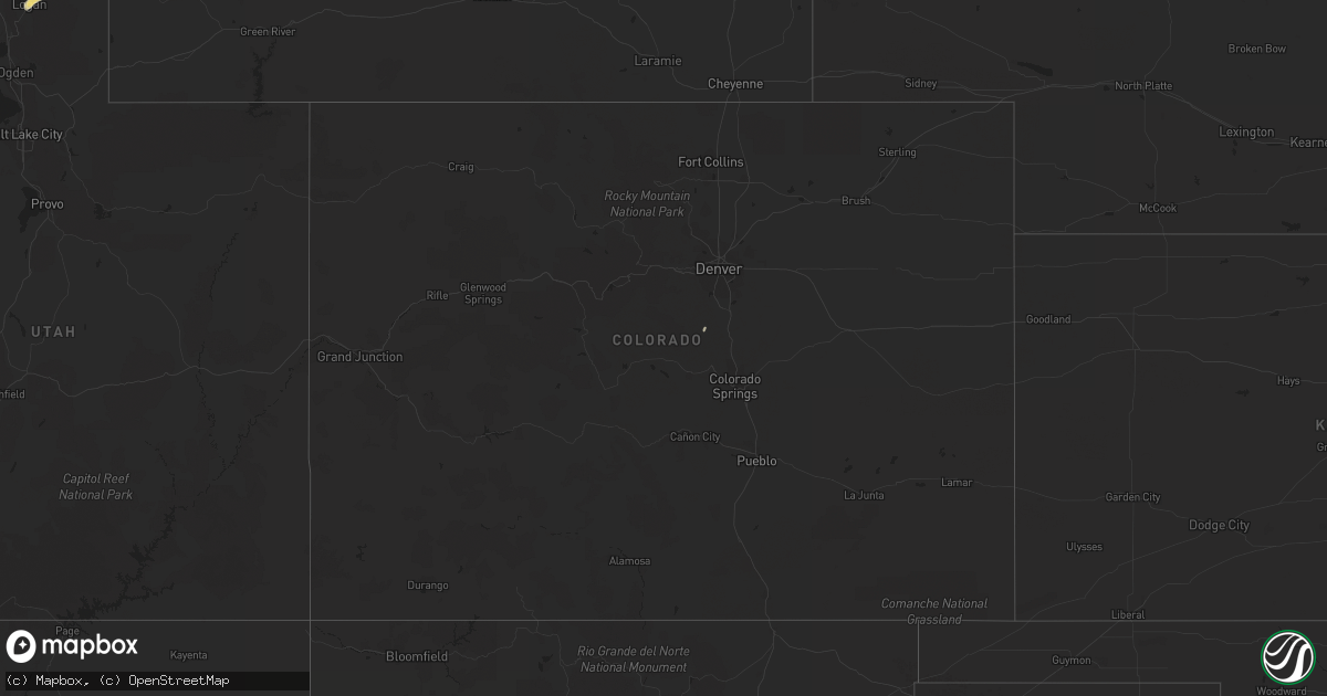 Hail map in Colorado on September 3, 2023