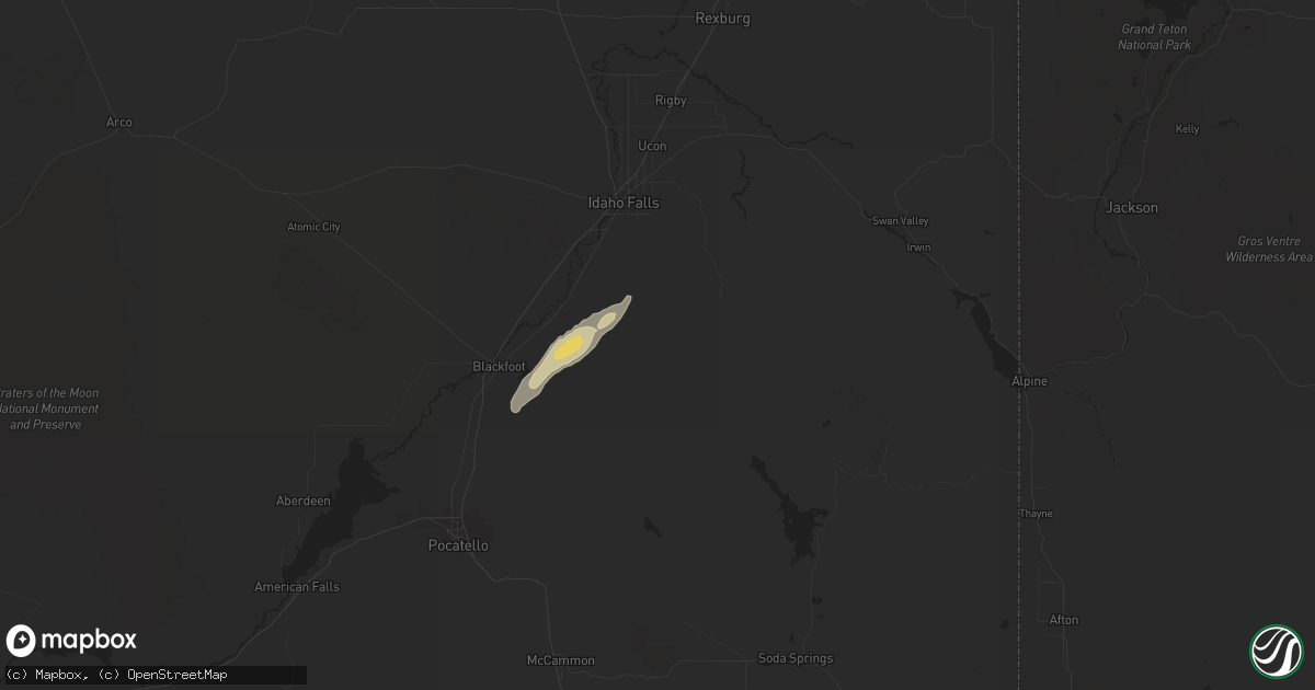 Hail map in Firth, ID on September 3, 2023