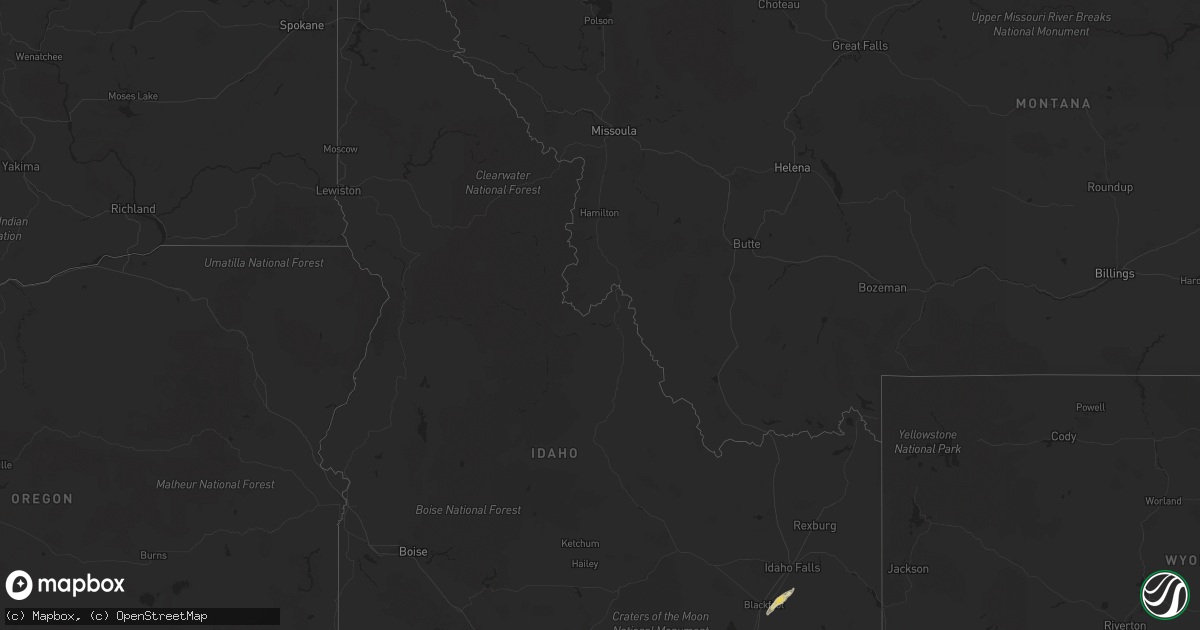 Hail map in Idaho on September 3, 2023