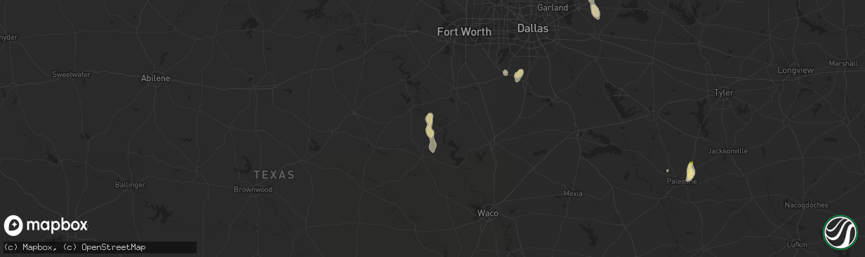 Hail map in Kopperl, TX on September 3, 2023