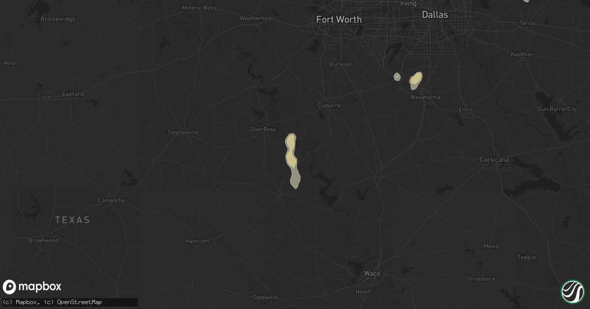 Hail map in Kopperl, TX on September 3, 2023