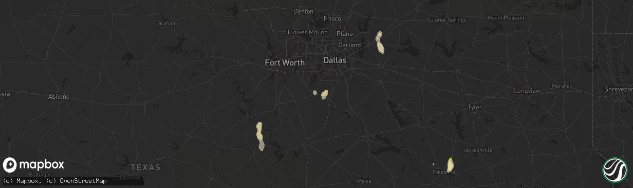 Hail map in Midlothian, TX on September 3, 2023