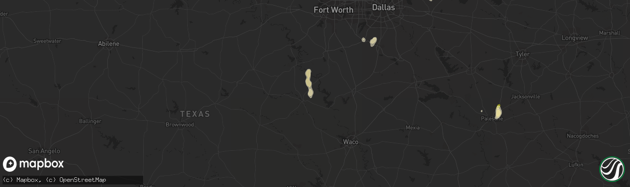 Hail map in Morgan, TX on September 3, 2023
