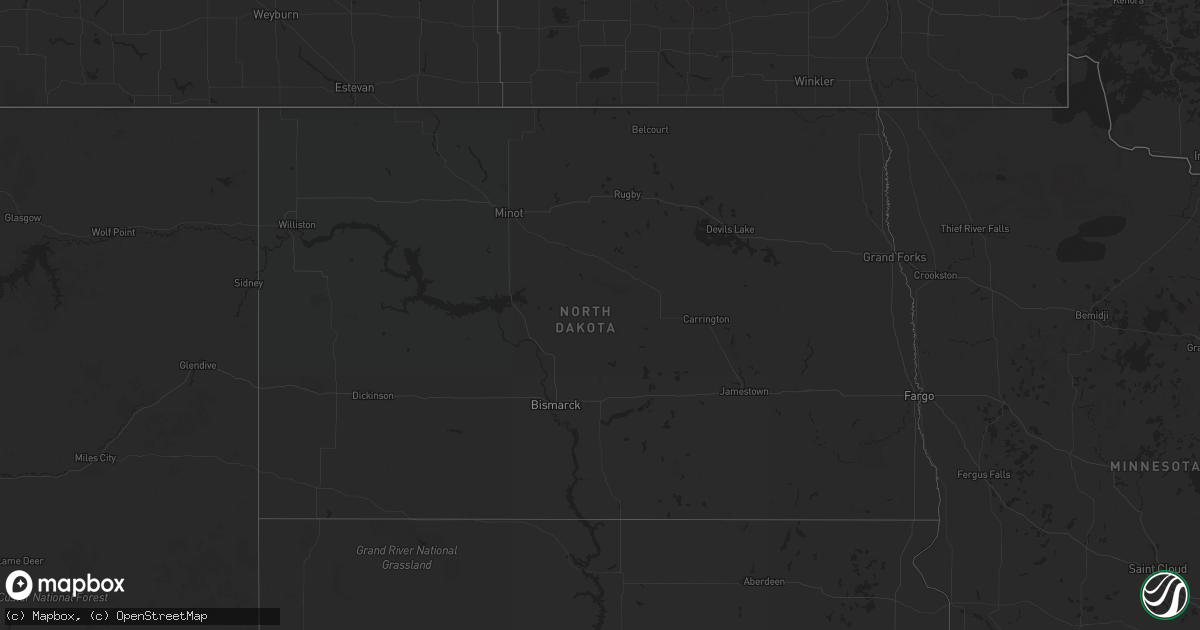 Hail map in North Dakota on September 3, 2023