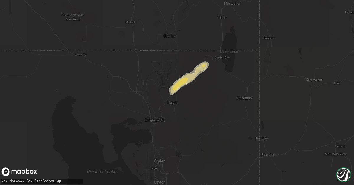 Hail map in Providence, UT on September 3, 2023