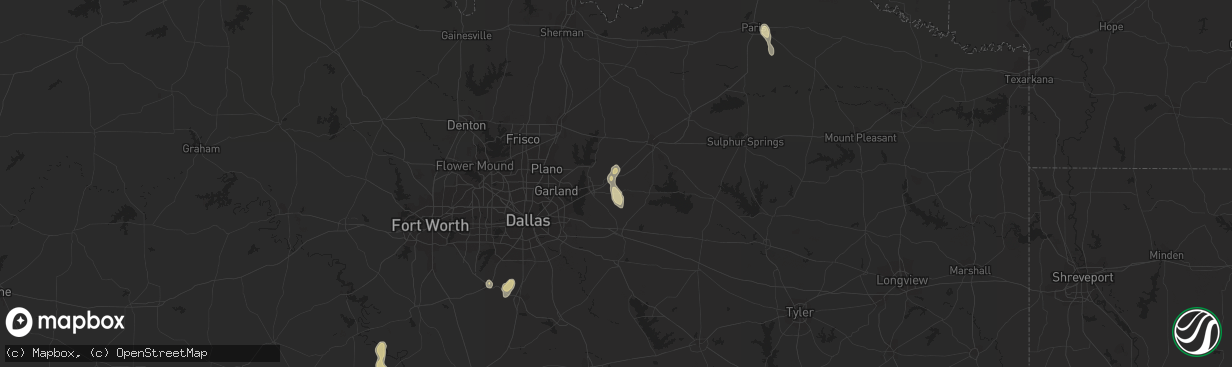 Hail map in Royse City, TX on September 3, 2023