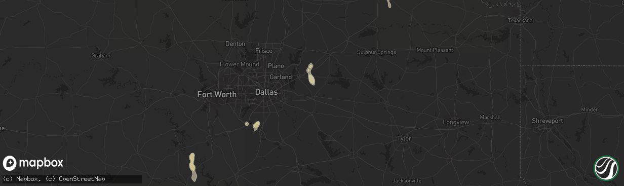 Hail map in Terrell, TX on September 3, 2023