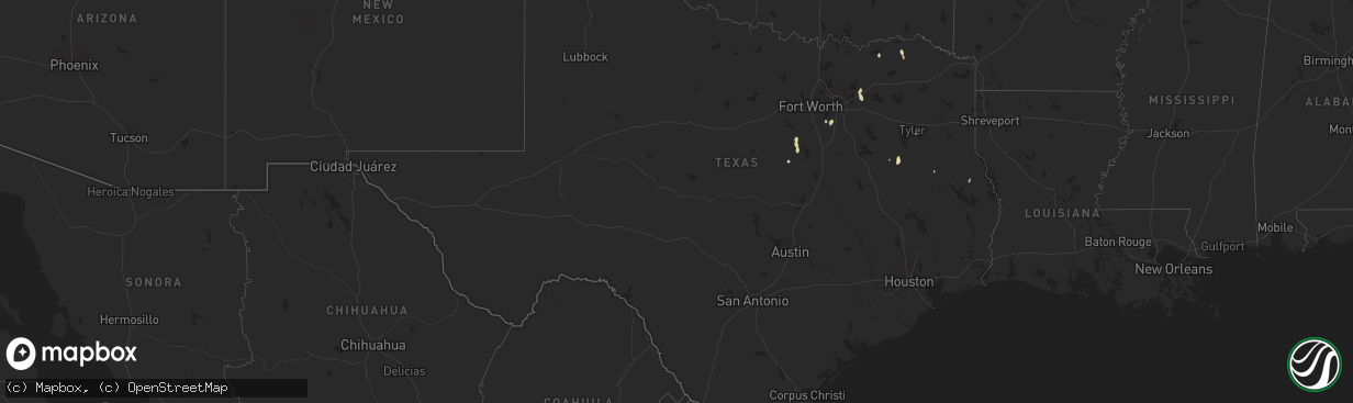 Hail map in Texas on September 3, 2023
