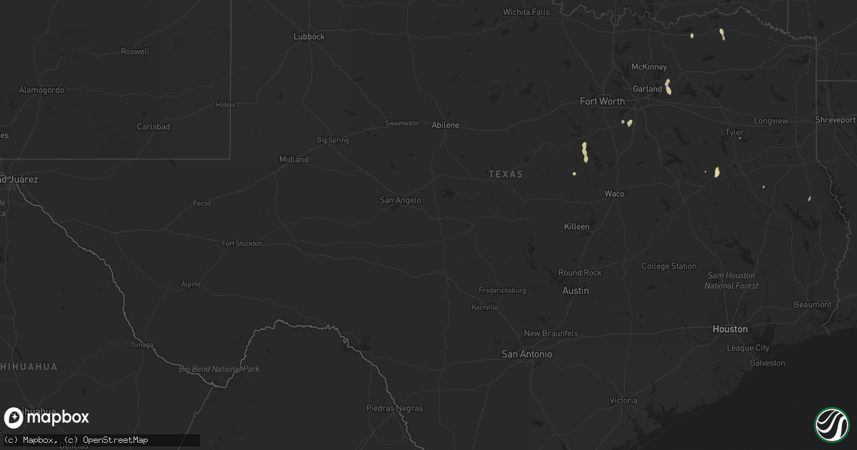 Hail map in Texas on September 3, 2023