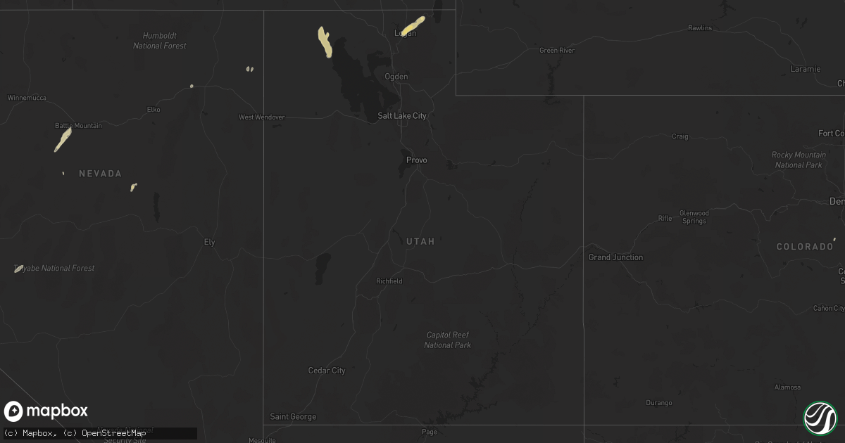 Hail map in Utah on September 3, 2023