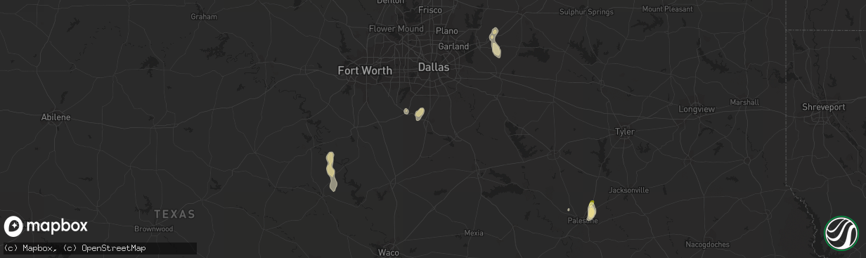 Hail map in Waxahachie, TX on September 3, 2023