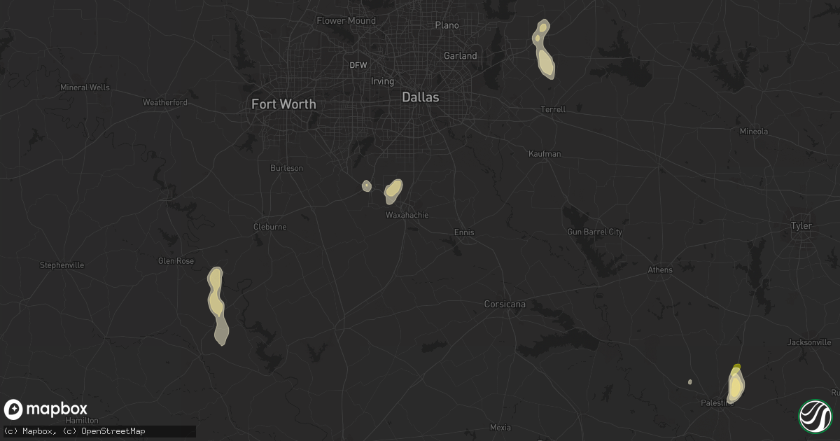 Hail map in Waxahachie, TX on September 3, 2023