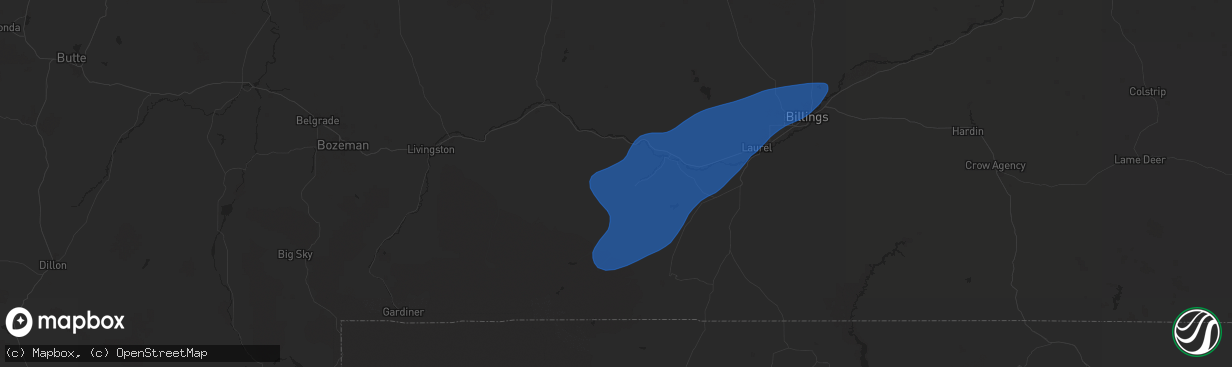 Hail map in Absarokee, MT on September 3, 2024