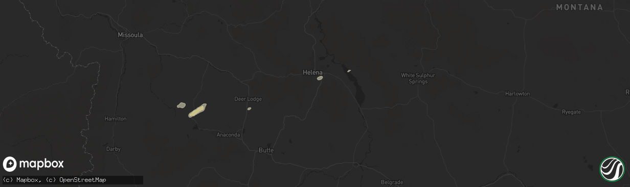 Hail map in Clancy, MT on September 3, 2024