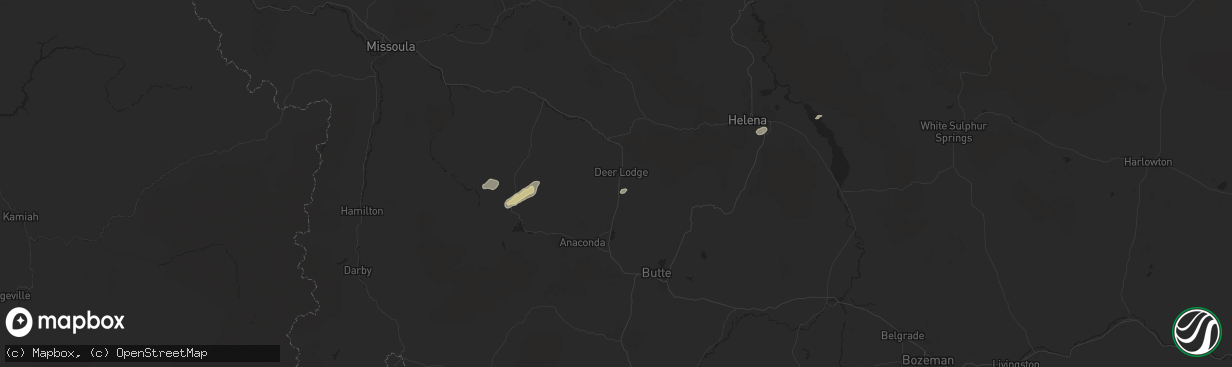 Hail map in Deer Lodge, MT on September 3, 2024