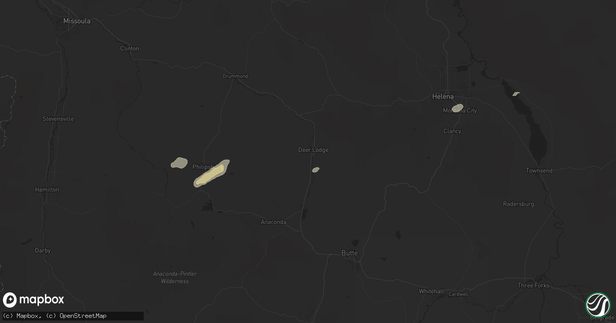 Hail map in Deer Lodge, MT on September 3, 2024