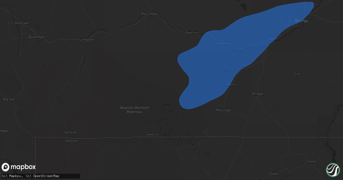 Hail map in Fishtail, MT on September 3, 2024