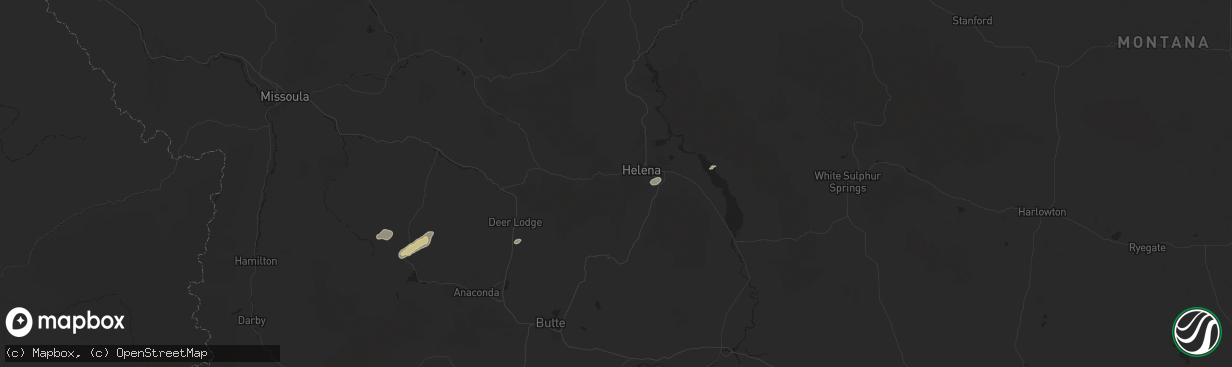 Hail map in Helena, MT on September 3, 2024