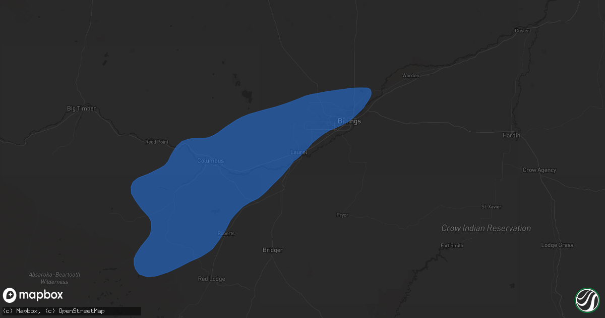 Hail map in Laurel, MT on September 3, 2024