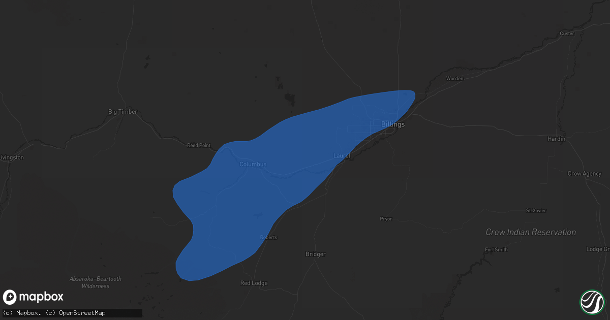 Hail map in Park City, MT on September 3, 2024