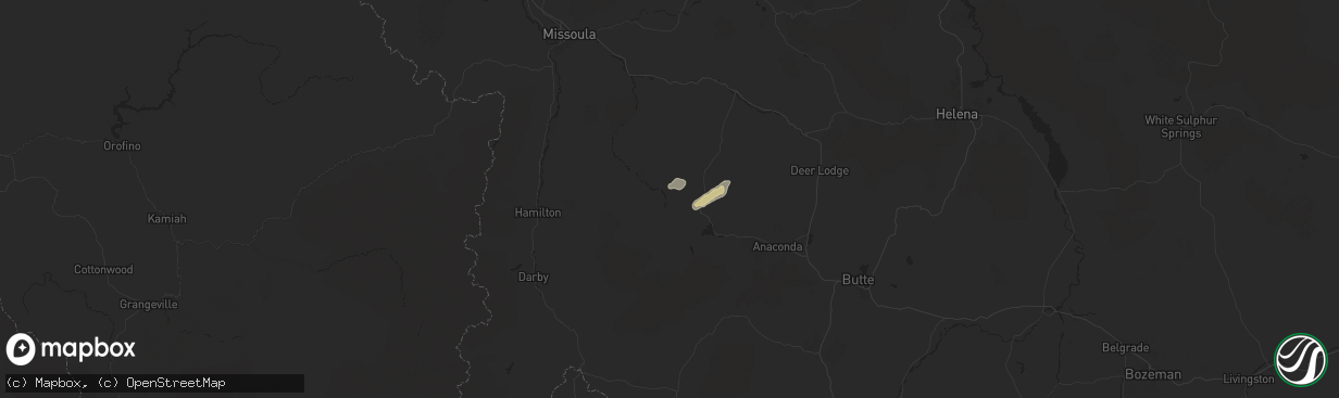 Hail map in Philipsburg, MT on September 3, 2024