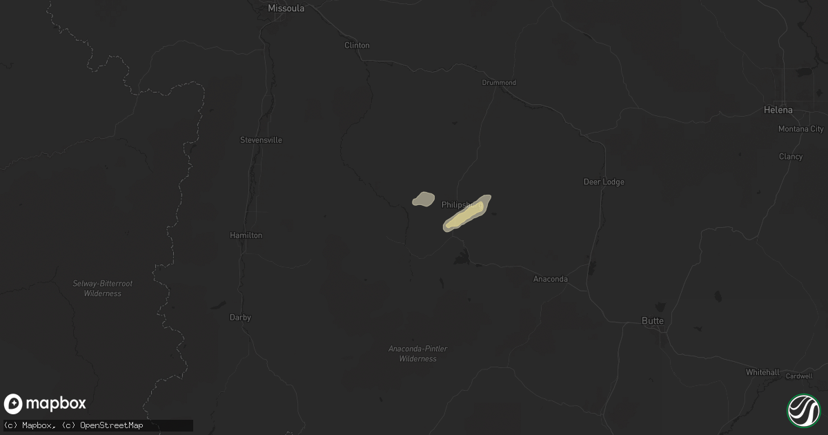 Hail map in Philipsburg, MT on September 3, 2024