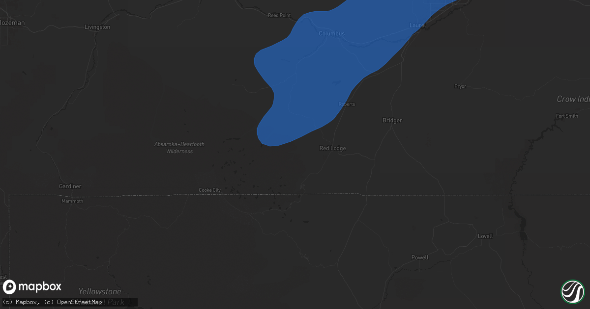 Hail map in Red Lodge, MT on September 3, 2024