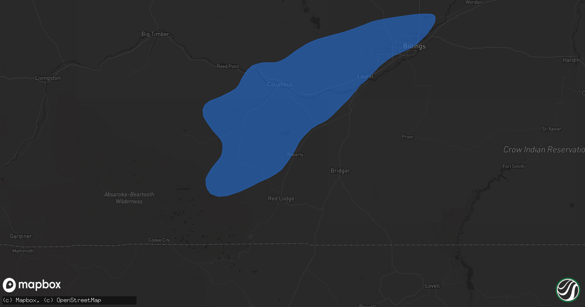 Hail map in Roberts, MT on September 3, 2024