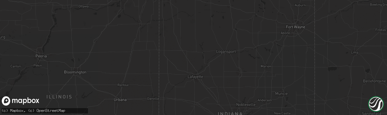 Hail map in Chalmers, IN on September 3, 2025
