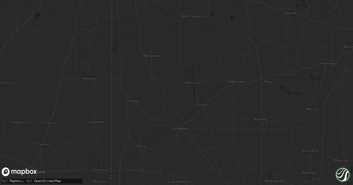Hail map in Chalmers, IN on September 3, 2025