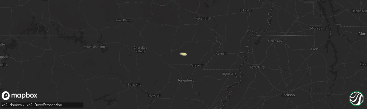 Hail map in Delaplaine, AR on September 3, 2025