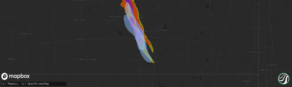 Hail map in Derby, KS on September 3, 2025