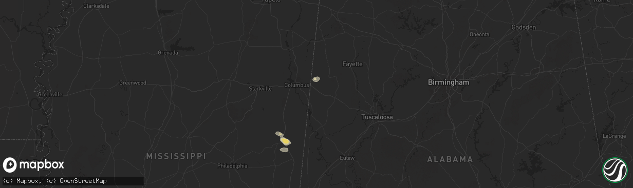 Hail map in Ethelsville, AL on September 3, 2025