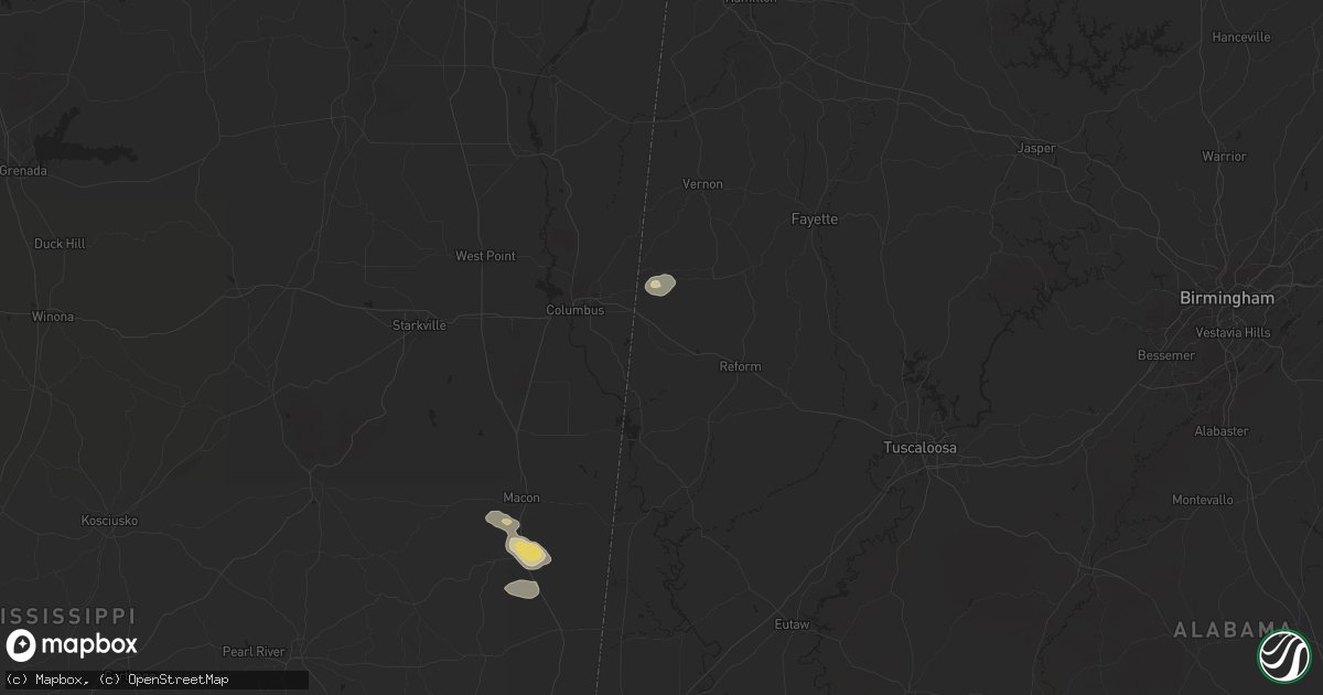 Hail map in Ethelsville, AL on September 3, 2025