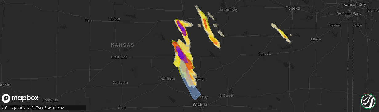 Hail map in Galva, KS on September 3, 2025