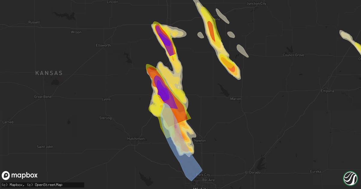 Hail map in Galva, KS on September 3, 2025