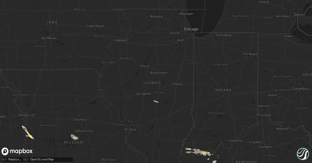 Hail map in Illinois on September 3, 2025