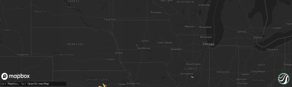 Hail map in Iowa on September 3, 2025