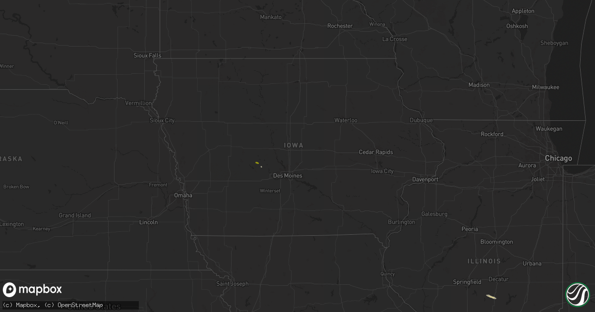 Hail map in Iowa on September 3, 2025