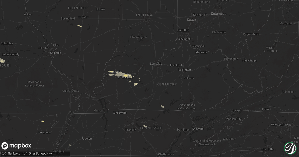 Hail map in Kentucky on September 3, 2025