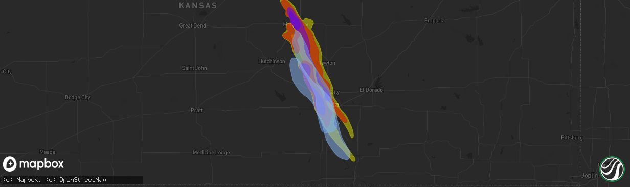 Hail map in Maize, KS on September 3, 2025