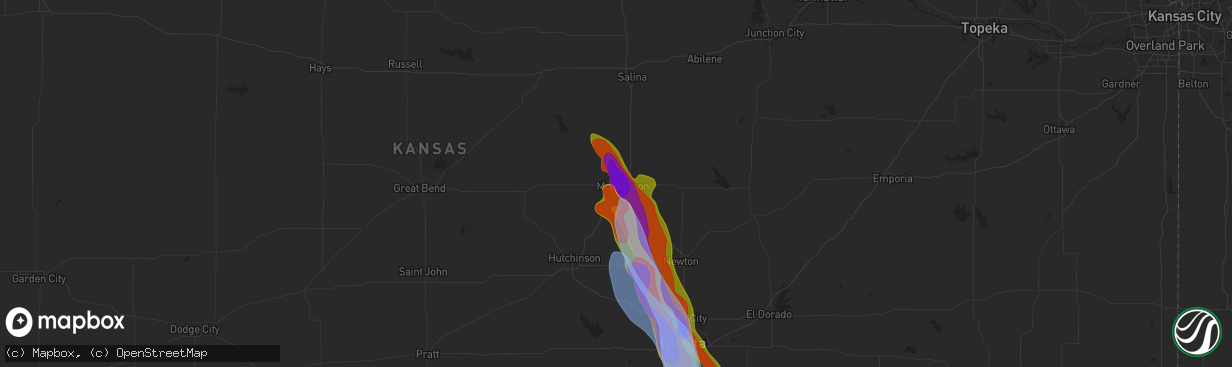 Hail map in Mcpherson, KS on September 3, 2025